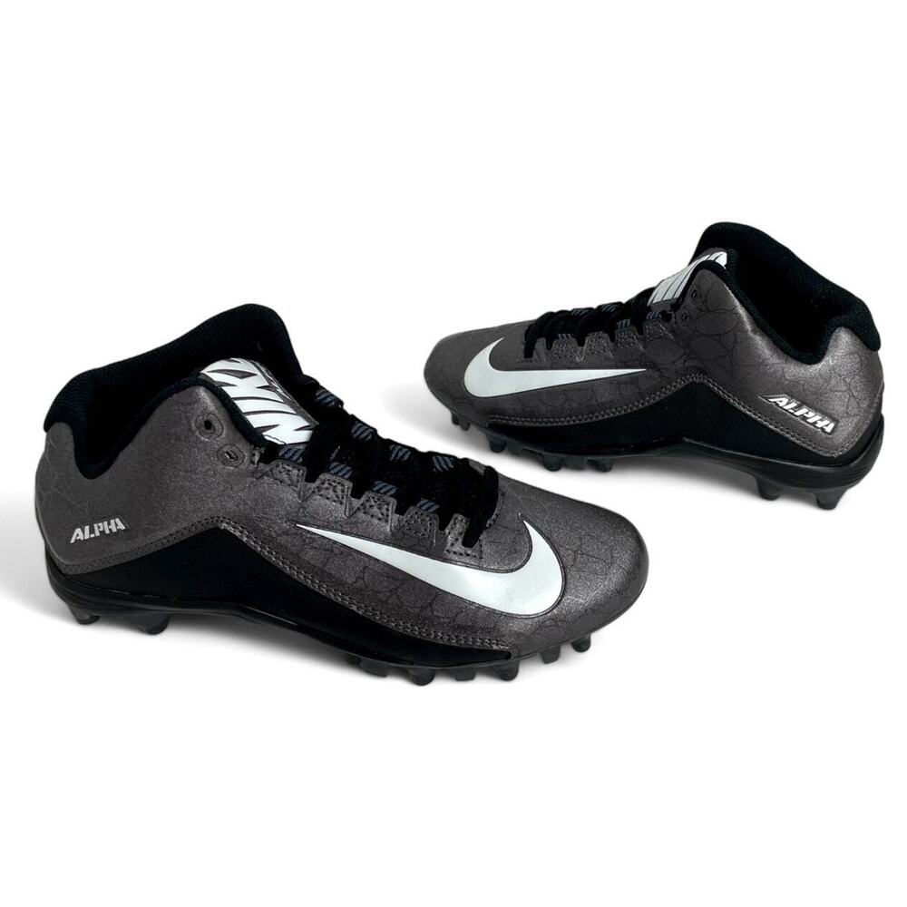 Nike Kids Black and Gray Alpha Football Cleats